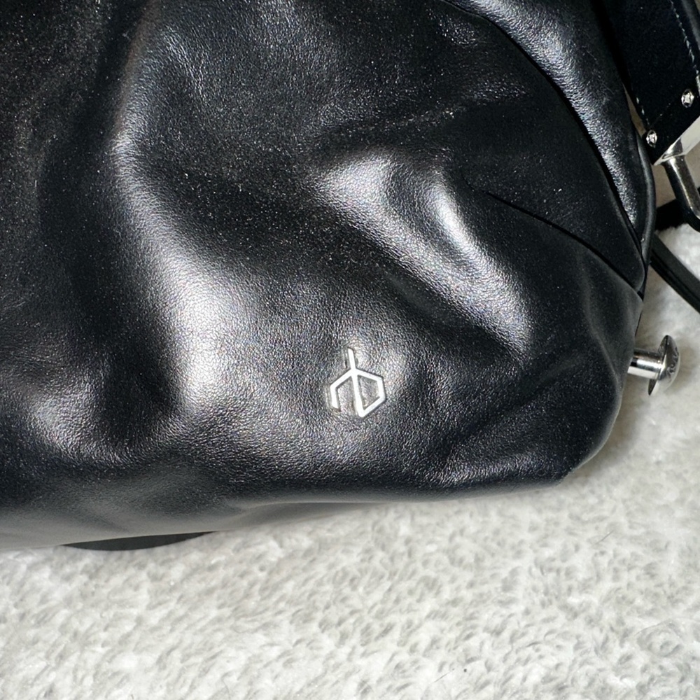 New Rag & Bone Black Leather Top Handle Convertible Crossbody Bag - Picture 12 of 15